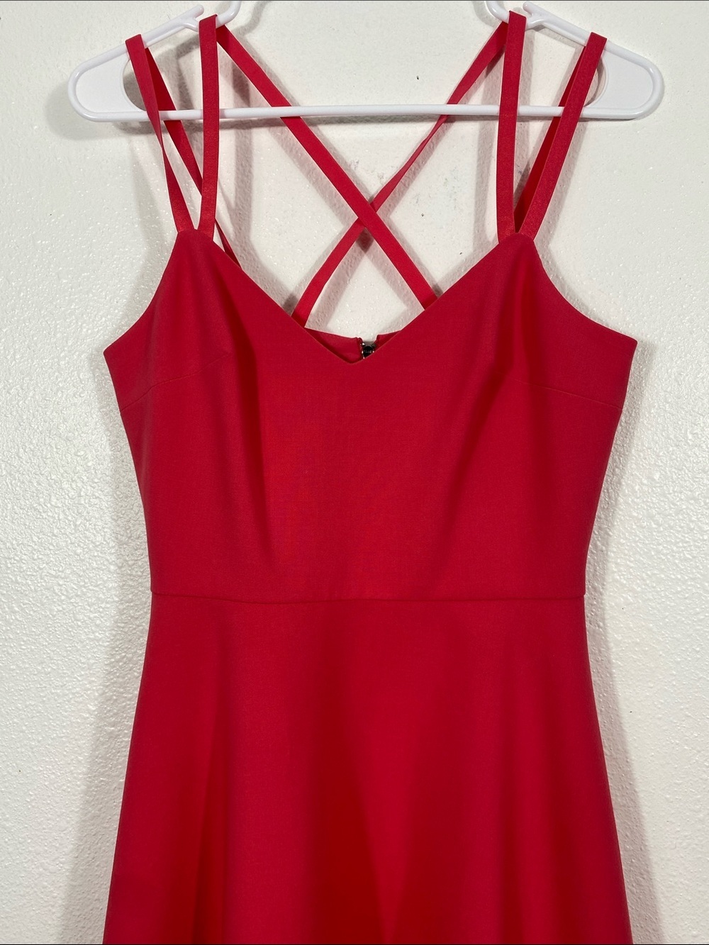 French Connection Hot Pink Double-Strap Fit-and-Flare Mini Dress Size 6 - Picture 6 of 15